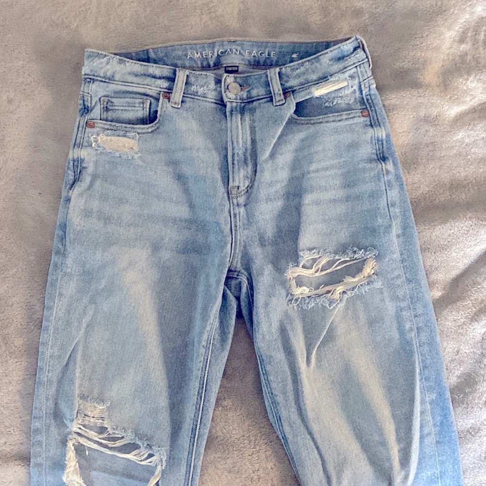 AE High Waisted Stretch Mom Jean